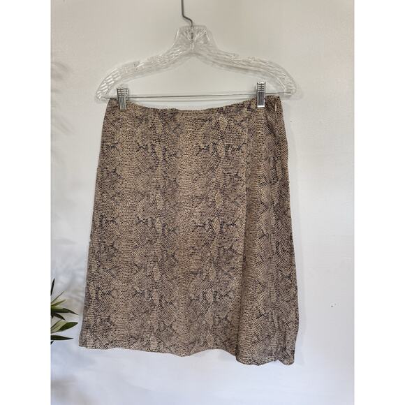 Vintage Grunge Leopard Print Skirt Womens Sm Y2K 100% Silk Office Core Mob Wife - Picture 3 of 9